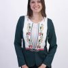 Тъмнозелено официално сако с българска шевица и пафти - Image 2