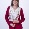 Тъмночервено официално сако с българска шевица - Image 3