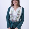 Тъмнозелено официално сако с българска шевица и пафти - Image 3