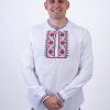 Бяла мъжка риза с българска шевица - Image 2