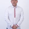 Бяла официална мъжка риза с българска шевица - Image 2
